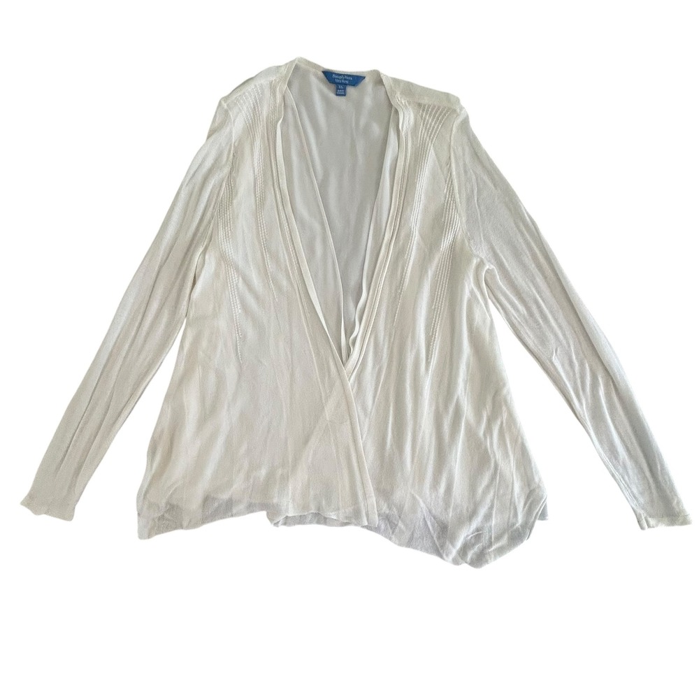 Simply Vera Vera Wang Womens White Knit Lined Open Front Cardigan Sweater XL - Picture 6 of 11